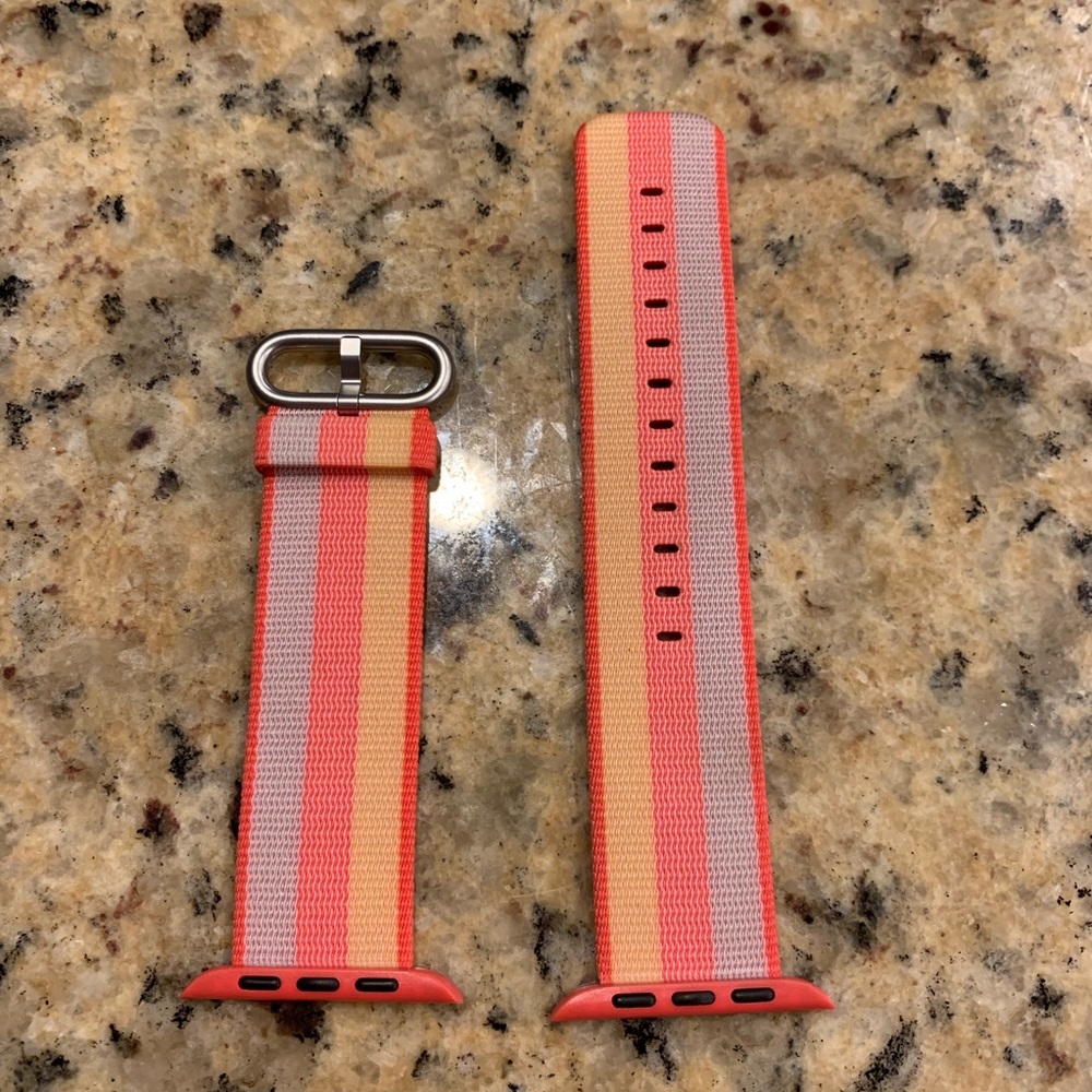 42mm red stripe nylon Apple Watch band